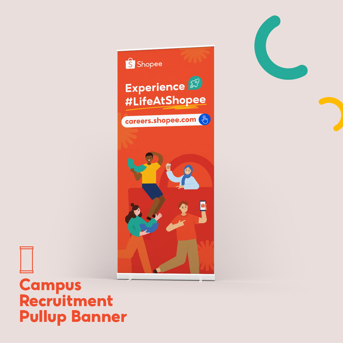 Shopee Campus Recruitment pull-up banner mockup